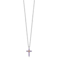 Silver 14k -X- Accent Natural Amethyst Cross Necklace by Fine Color Jewels