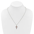 Silver 14k -X- Accent Natural Garnet Cross Necklace by Fine Color Jewels