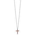 Silver 14k -X- Accent Natural Garnet Cross Necklace by Fine Color Jewels