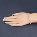 Silver Blue Topaz Bracelet by Fine Color Jewels