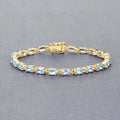 Silver Blue Topaz Bracelet by Fine Color Jewels