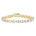 Silver Blue Topaz Bracelet by Fine Color Jewels
