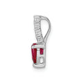 Silver Created Ruby Heart Pendant by Fine Color Jewels