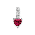 Silver Created Ruby Heart Pendant by Fine Color Jewels