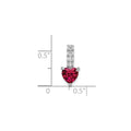 Silver Created Ruby Heart Pendant by Fine Color Jewels