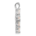 Silver Flash Platinum-plated Created White Opal Cross Pendant by Fine Color Jewels
