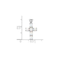 Silver Flash Platinum-plated Created White Opal Cross Pendant by Fine Color Jewels