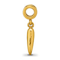 Silver Gold-plated Italian Horn Dangle Pendant by Fine Color Jewels