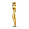 Silver Gold-plated Italian Horn Dangle Pendant