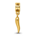 Silver Gold-plated Italian Horn Dangle Pendant by Fine Color Jewels