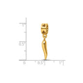 Silver Gold-plated Italian Horn Dangle Pendant by Fine Color Jewels