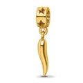 Silver Gold-plated Italian Horn Dangle Pendant by Fine Color Jewels