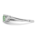 Silver Green Prasiolite Diamond Heart Ring by Fine Color Jewels