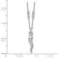 Silver Italian Horn 18 Inch Necklace by Fine Color Jewels