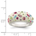 Silver Multi-Colored Stone Rings by Fine Color Jewels