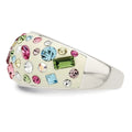 Silver Multi-Colored Stone Rings by Fine Color Jewels