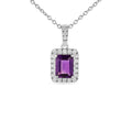 Silver Natural Amethyst Earrings and Necklace Jewelry Sets by Fine Color Jewels