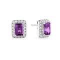 Silver Natural Amethyst Earrings and Necklace Jewelry Sets by Fine Color Jewels