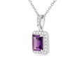 Silver Natural Amethyst Earrings and Necklace Jewelry Sets by Fine Color Jewels