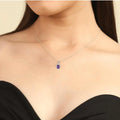Silver Natural Amethyst Earrings and Necklace Jewelry Sets by Fine Color Jewels