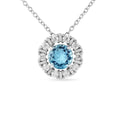 Silver Natural Cushion Shaped Blue Topaz Earrings & Necklace Jewelry Sets by Fine Color Jewels