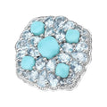 Silver Natural Turquoise Cluster Ring by Fine Color Jewels