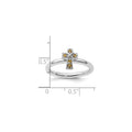 Silver Natural Yellow Citrine Stackable Cross Ring by Fine Color Jewels