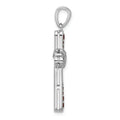 Silver Rhodium-plated Garnet Infinity Cross Pendant by Fine Color Jewels