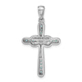 Silver Rhodium-plated London Blue Topaz Infinity Cross Pendant by Fine Color Jewels
