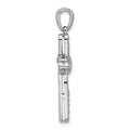 Silver Rhodium-plated Peridot Infinity Cross Pendant by Fine Color Jewels