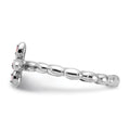 Silver Stackable Natural Pink Tourmaline Cross Ring by Fine Color Jewels