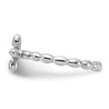 Silver Stackable Natural Swiss Blue Topaz Cross Ring by Fine Color Jewels