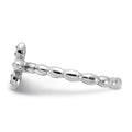Silver Stackable Natural White Topaz Cross Ring by Fine Color Jewels