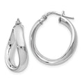 Silver Twist Hoop Earrings by Fine Color Jewels