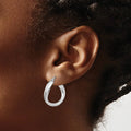 Silver Twist Hoop Earrings by Fine Color Jewels