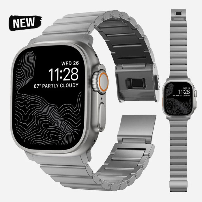 Luxury Steel Strap for Apple Watch Band Series 10/9/8/7/6/5 SE / Ultra 8 1/2 by Arleathercraft