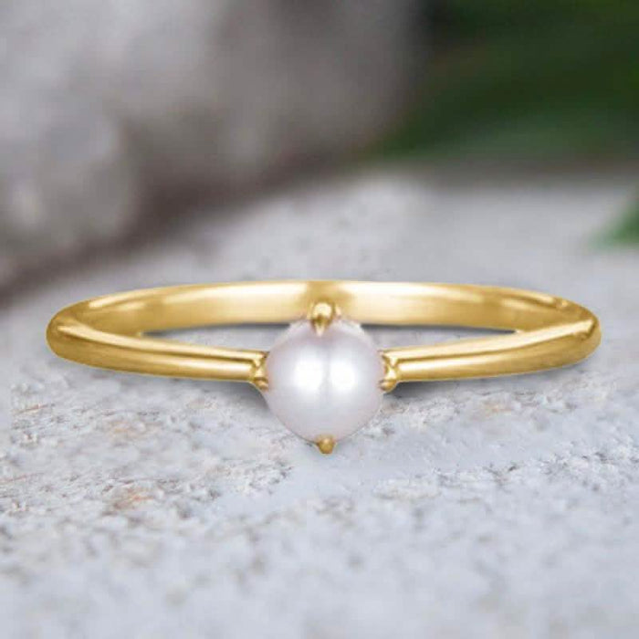 Simple Dainty Pearl Ring In 18Kt Gold by DailySale
