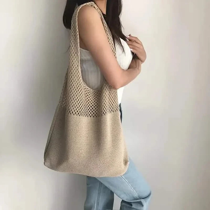 Simple Retro Hollow Crochet Bag by DailySale
