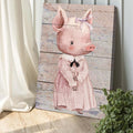 Simple Ribbon Dress Pig Canvas Wall Art by Tailored Canvases