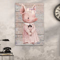 Simple Ribbon Dress Pig Canvas Wall Art by Tailored Canvases
