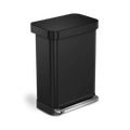 simplehuman 55-Liter Matte Black Indoor Kitchen Hinged Lid Trash Can by DailySale
