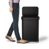 simplehuman 55-Liter Matte Black Indoor Kitchen Hinged Lid Trash Can