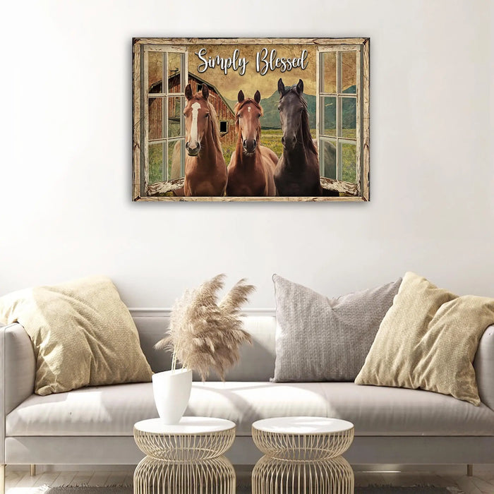 Simply Blessed Amazing Horse Farm Sign by Tailored Canvases