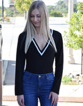 Simply Chic V Neck Bodysuit by Boutique 23