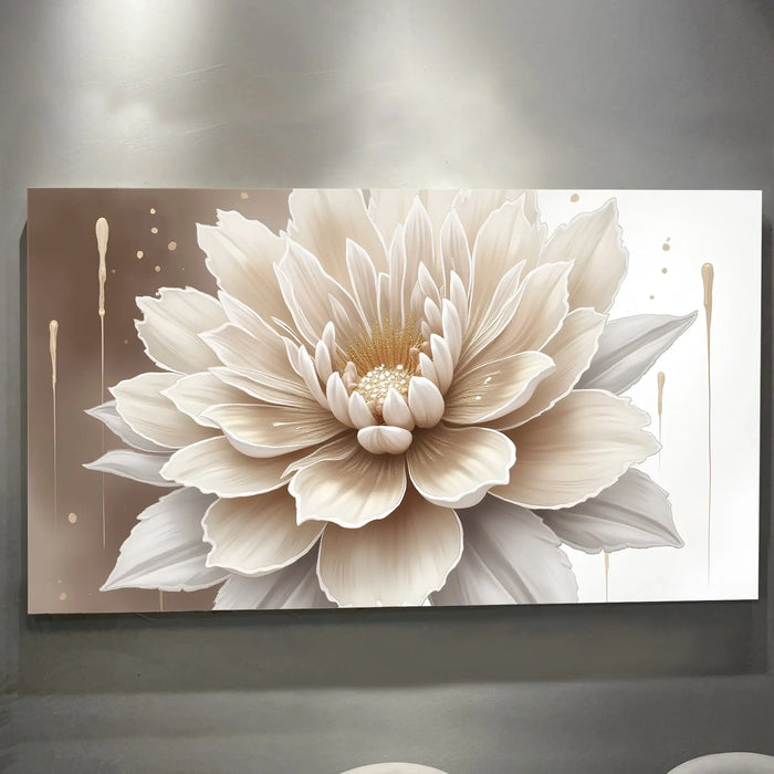 Single Beige Flower Abstract Wall Art by Tailored Canvases
