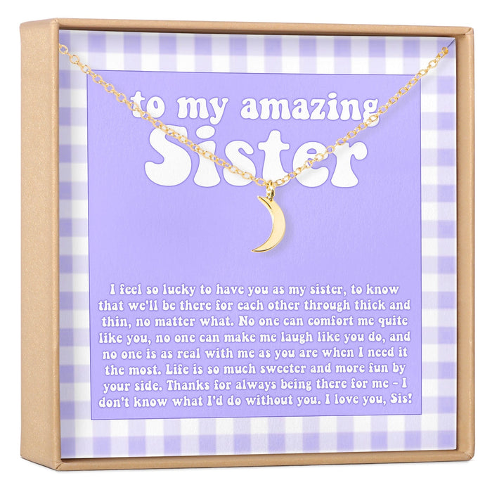 Sisters Crescent Moon Pendant Necklace by Dear Ava