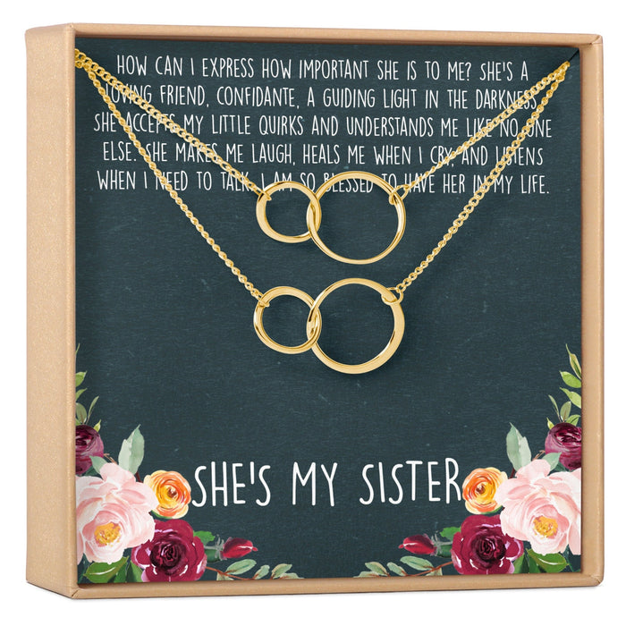 Sisters Double Circles Necklace Set by Dear Ava