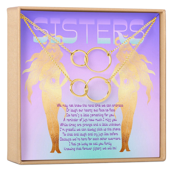 Sisters Double Circles Necklace Set by Dear Ava