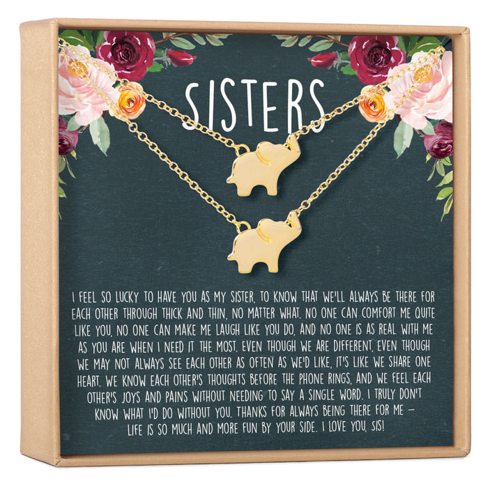 Sisters Elephant Necklace Set by Dear Ava