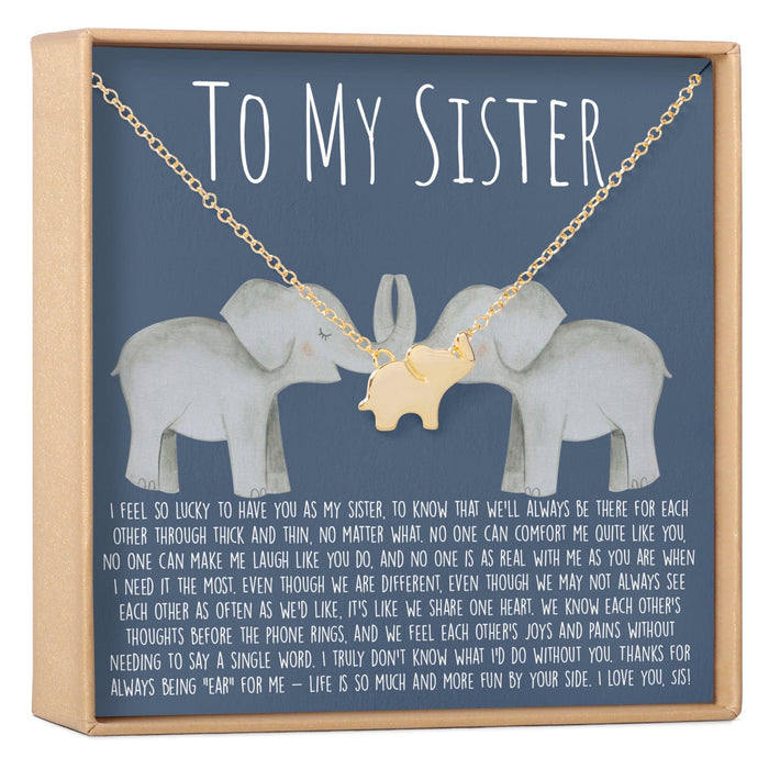 Sisters Elephant Pendant Necklace by Dear Ava